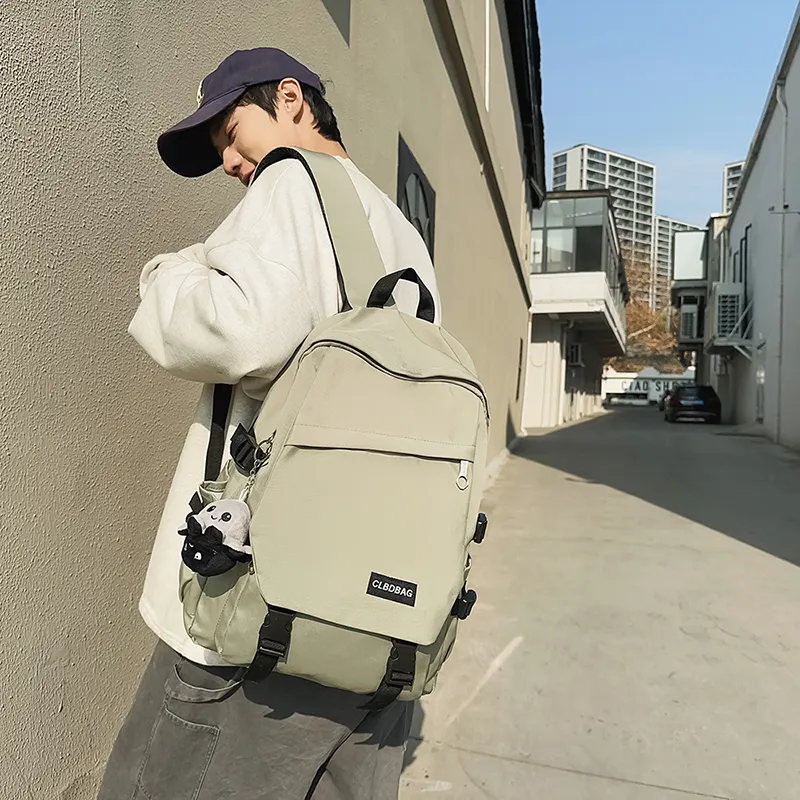 Yalu Nylon Backpack Unisex Gray/Black/Khaki/Green-17