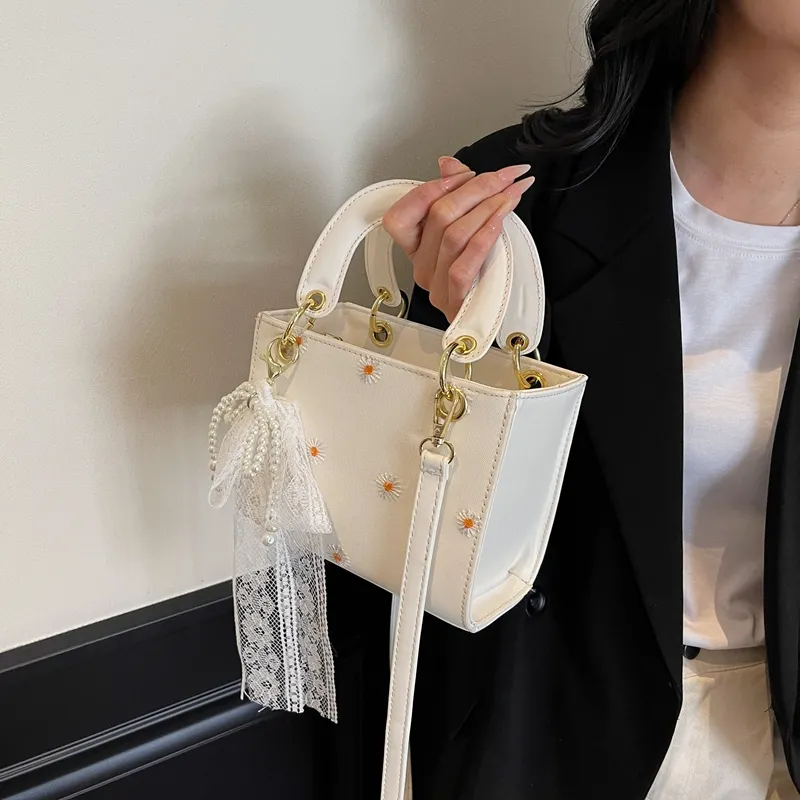 Yalu PU Box Bag, Crossbody Bag, One Shoulder Handbag Women's Black/White/Pink-7
