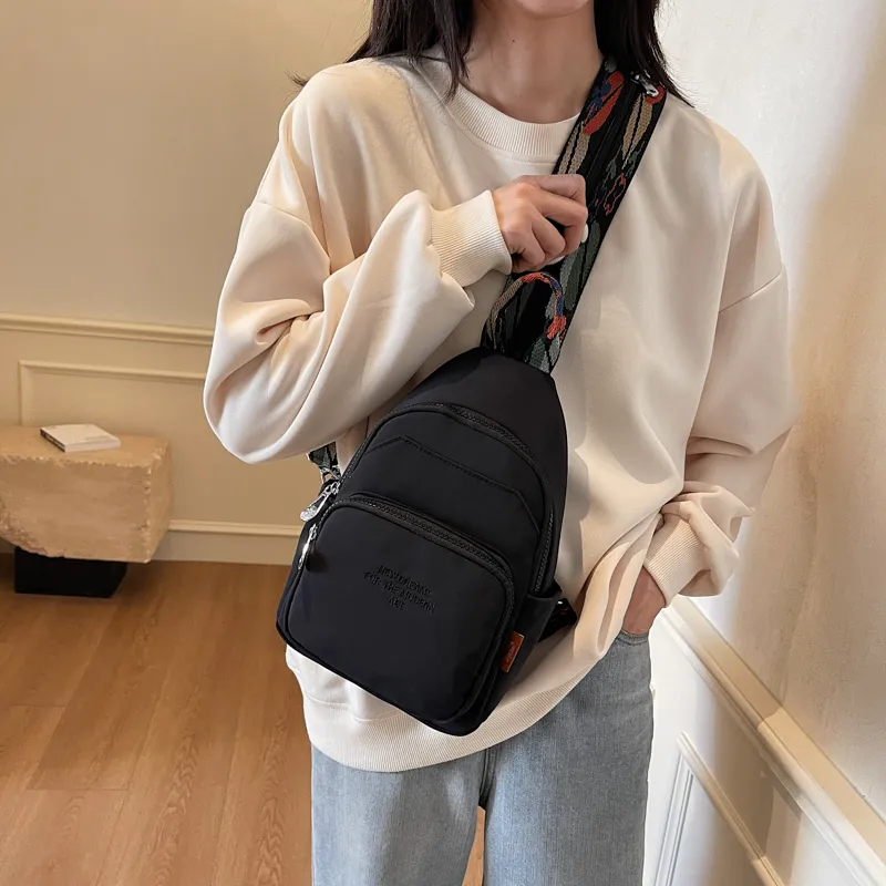 Yalu Nylon Sling Bag Backpack Unisex White/Black-9