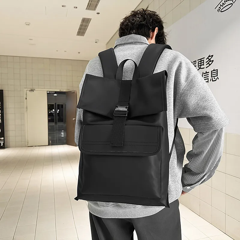 Yalu Nylon Backpack Unisex Black/Gray-5