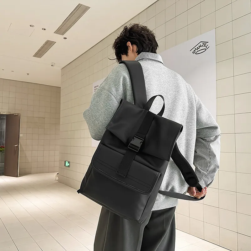 Yalu Nylon Backpack Unisex Black/Gray-2