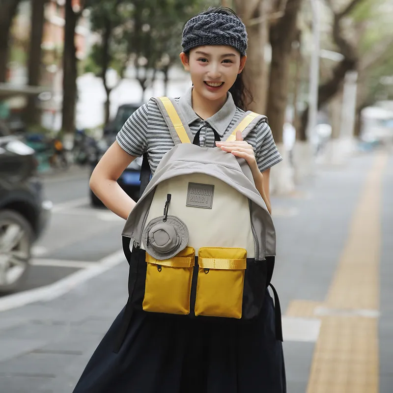 Yalu Nylon Backpack Unisex Multicolor-3