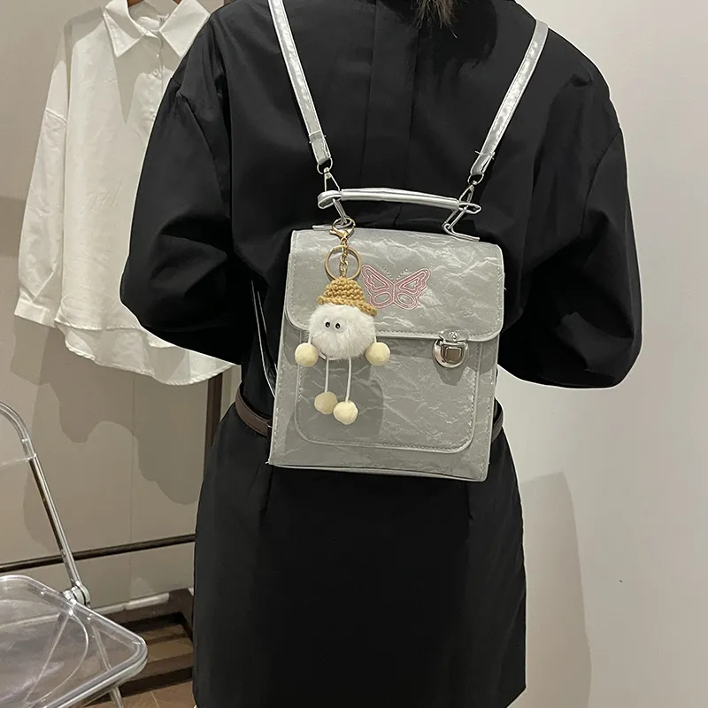 Yalu PU Backpack Women's Pink/Silver/Green/White/Black-7