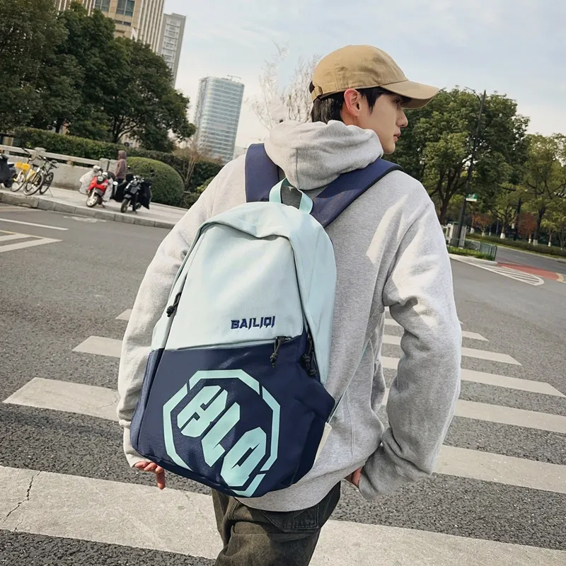 Yalu Nylon Backpack Unisex Gray/Black/Khaki/Green/Blue-18