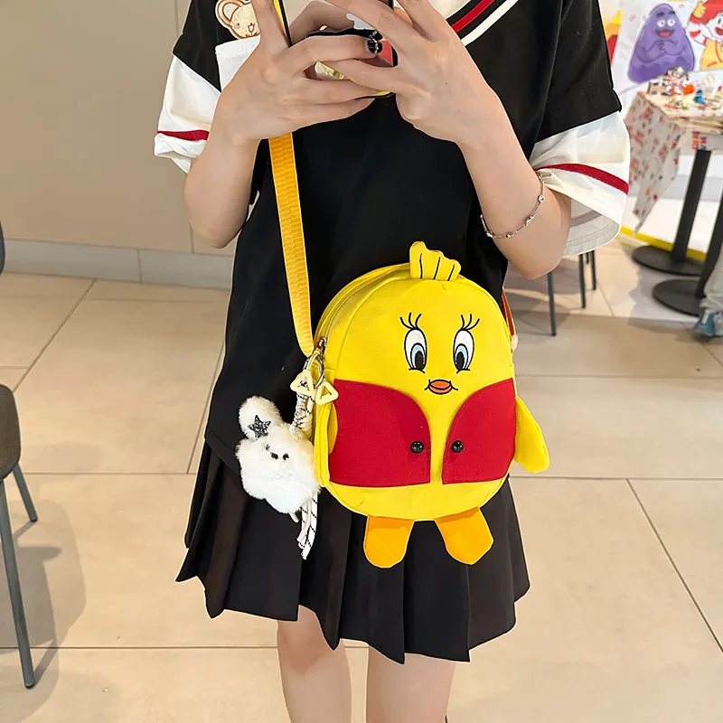 Yalu Nylon Shoulder Bag Unisex Black/White/Yellow-19