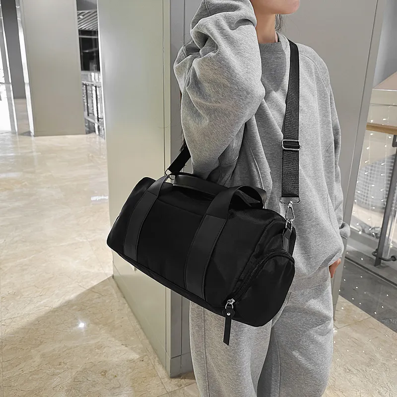 Yalu Nylon Fitness Sports Bag, One Shoulder Bag, Travel Bag Unisex Black/Gray/Pink/Black & Pink/Gray & Pink-2