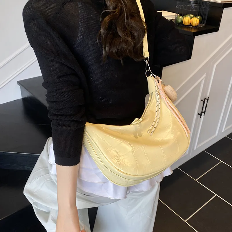 Yalu PU Crossbody Bag, Shoulder Bag Women's Ecru/Black/Yellow-17