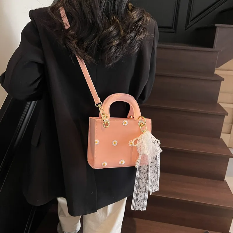 Yalu PU Box Bag, Crossbody Bag, One Shoulder Handbag Women's Black/White/Pink-17