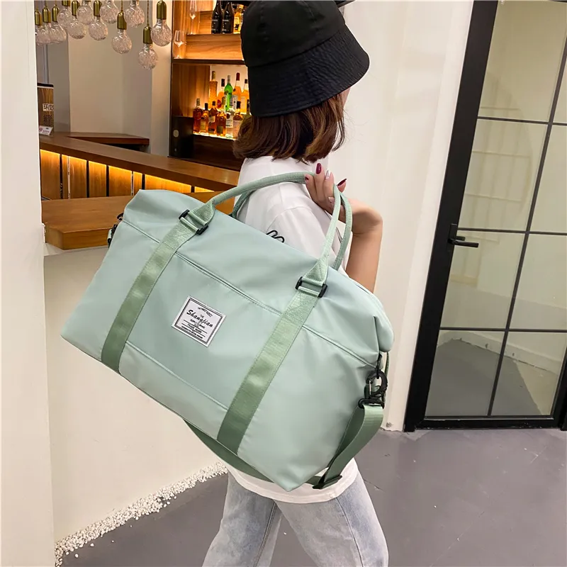 Yalu Nylon Travel Bag Unisex Black/Green/Blue/Purple/Pink/Light Gray-27