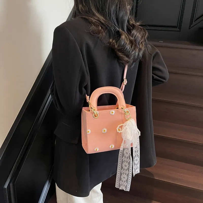 Yalu PU Box Bag, Crossbody Bag, One Shoulder Handbag Women's Black/White/Pink-15