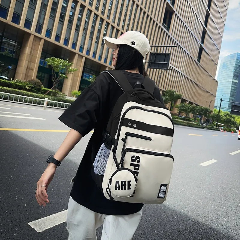 Yalu Nylon Backpack Regular Unisex Multicolor-17