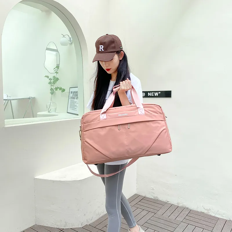 Yalu Nylon Travel Bag Unisex Black/Pink/Sky Blue/Light Purple-3