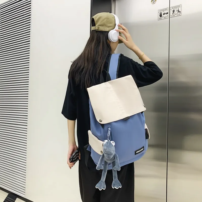 Yalu Nylon Backpack Unisex Black/White/Black & White/Blue & White-4