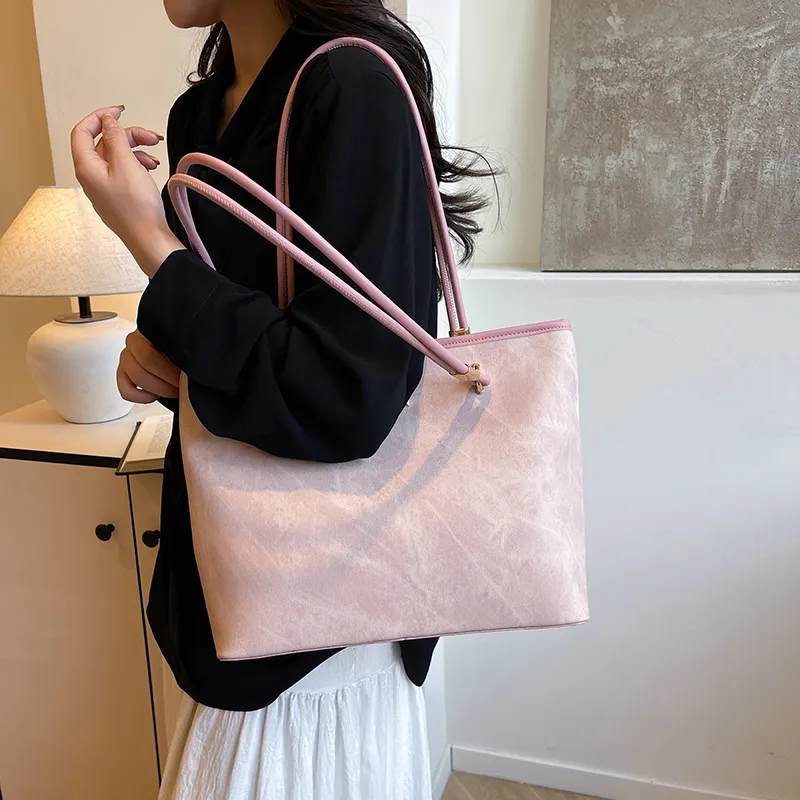 Yalu PU Shoulder Bag Regular Women's Dark Tea/Ecru/Blue/Pink-4