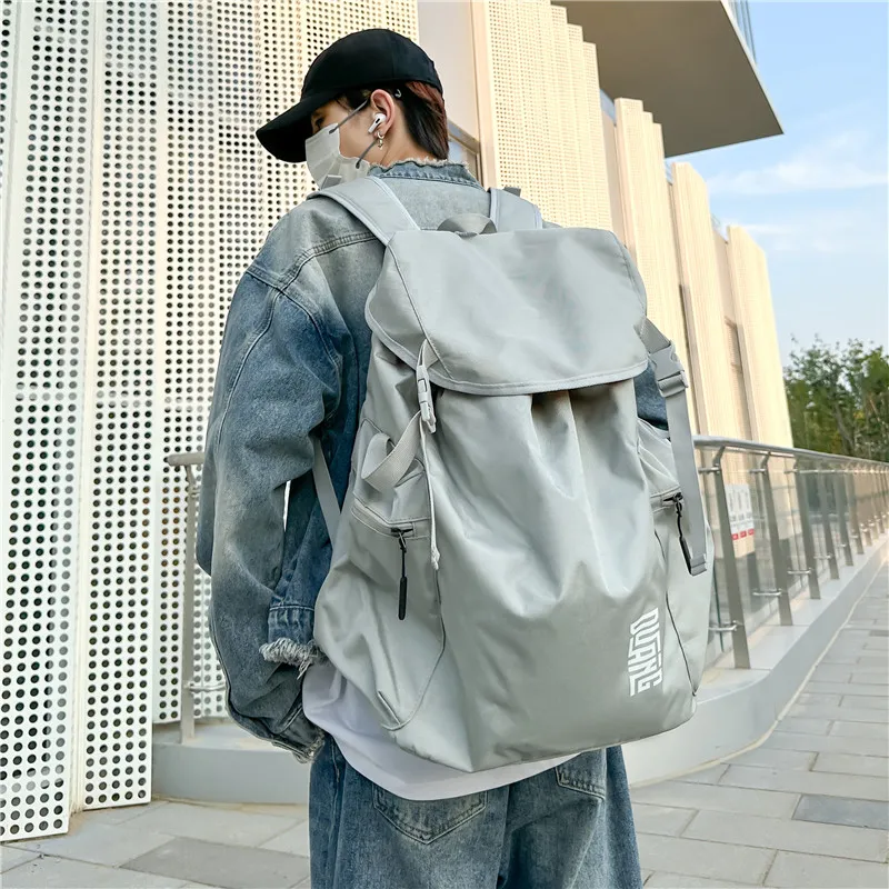 Yalu Oxford Backpack Regular Unisex Black/Gray/Pink/Sky Blue-7