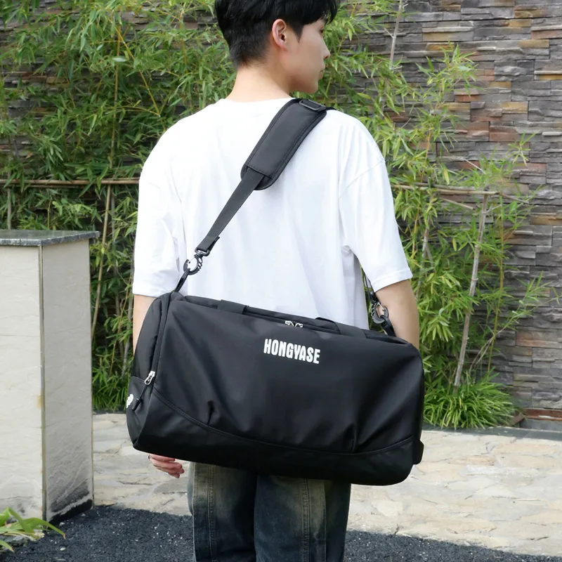 Yalu Nylon Travel Bag Unisex Black/Yellow/Coffee-3