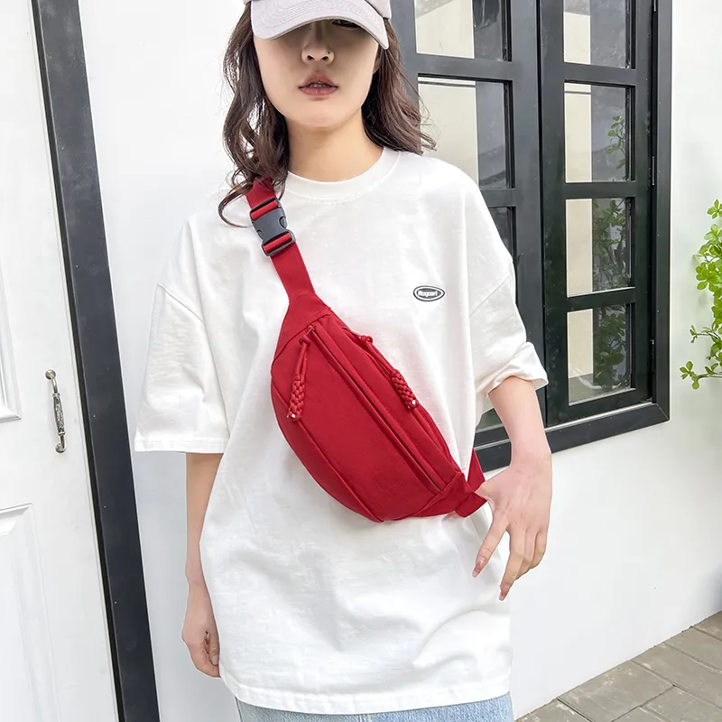 Yalu Nylon Sling Bag, Crossbody Bag, Fanny Pack Unisex Red/Black/White/Orange/Pink-2