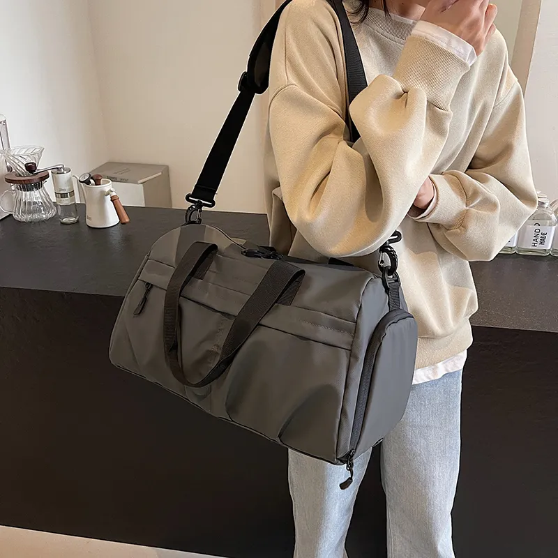Yalu Nylon Travel Bag Unisex Black/White/Gray/Green/Purple-15
