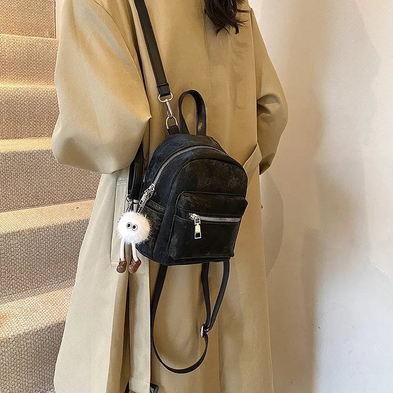 Yalu PU Backpack Women's White/Silver/Black/Pink/Coffee-17
