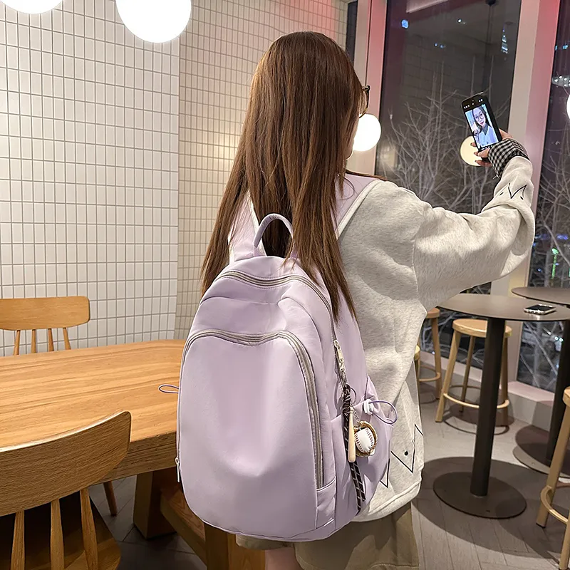Yalu Nylon Backpack Regular Unisex White/Black/Purple/Green/Blue-14