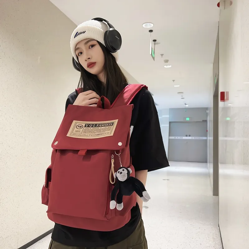 Yalu Nylon Backpack Unisex Multicolor-19
