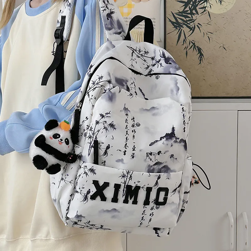 Yalu Nylon Backpack Unisex Black/Green/Blue/Pink-16