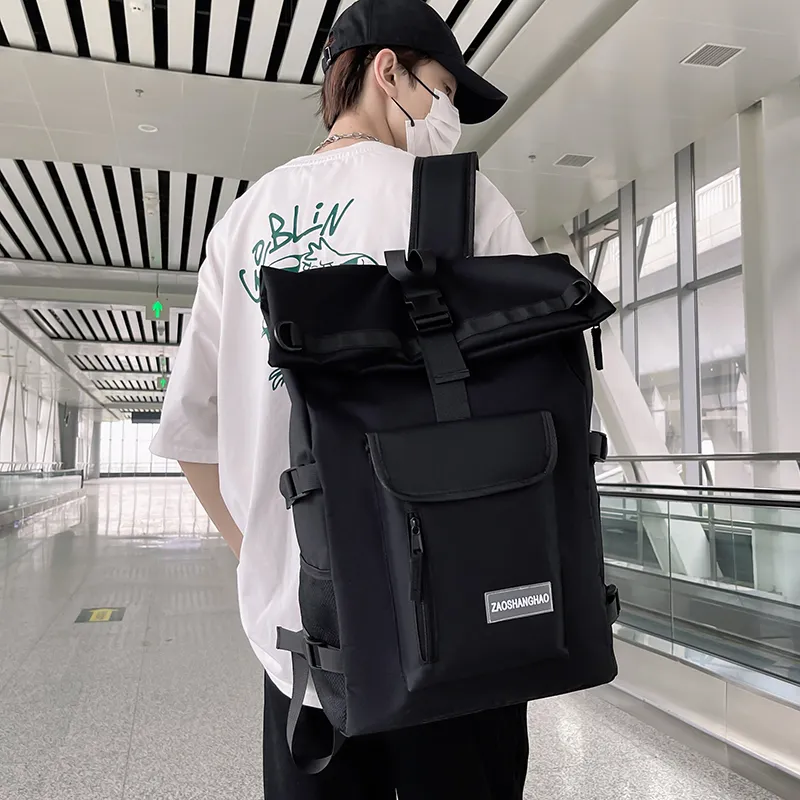 Yalu Nylon Backpack Regular Unisex Black/Gray-2