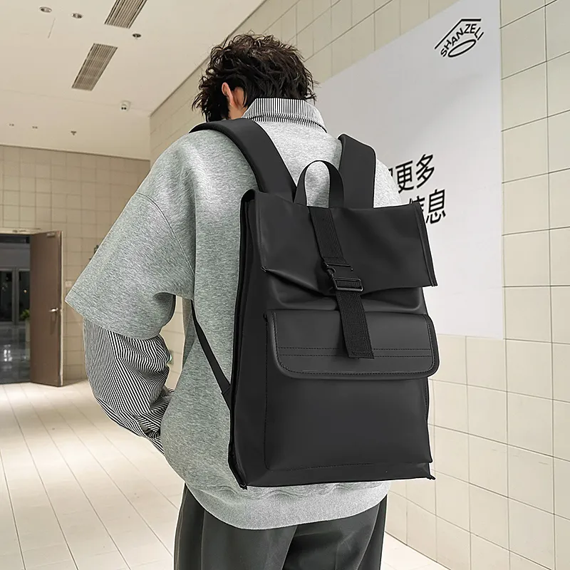 Yalu Nylon Backpack Unisex Black/Gray-3
