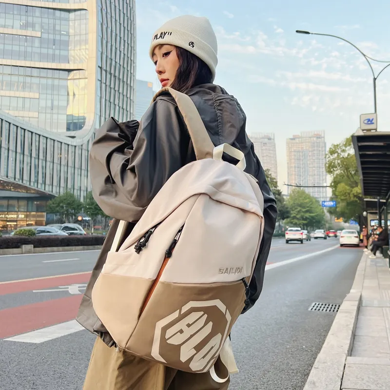 Yalu Nylon Backpack Unisex Gray/Black/Khaki/Green/Blue-9