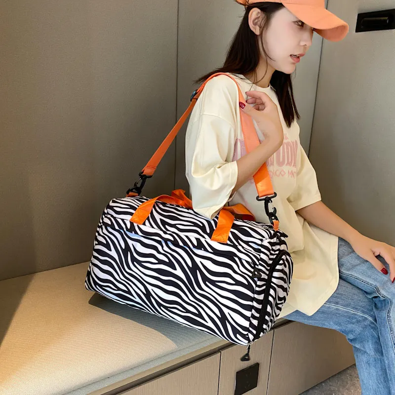 Yalu Nylon Travel Bag Unisex Black/White/Pink/Orange/Khaki-5