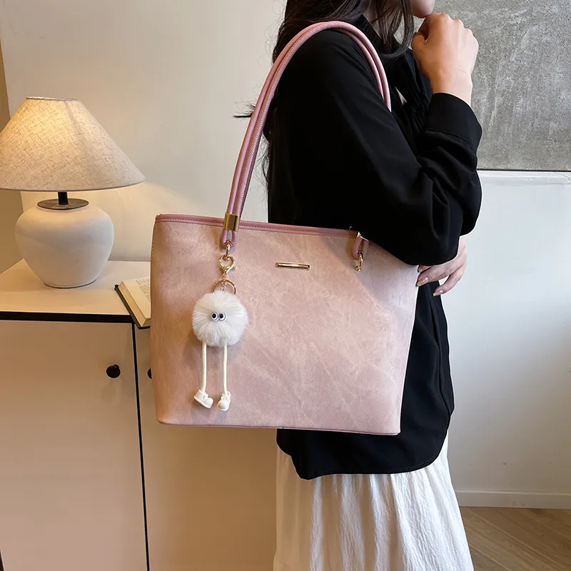 Yalu PU Shoulder Bag Regular Women's Dark Tea/Ecru/Blue/Pink-2