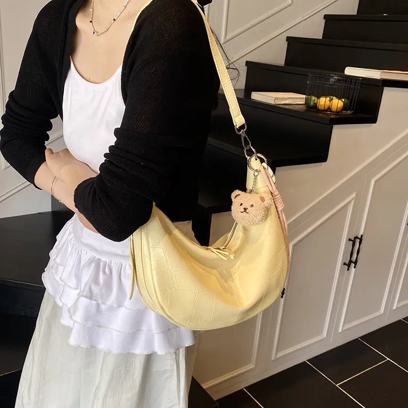 Yalu PU Crossbody Bag, Shoulder Bag Women's Ecru/Black/Yellow-13