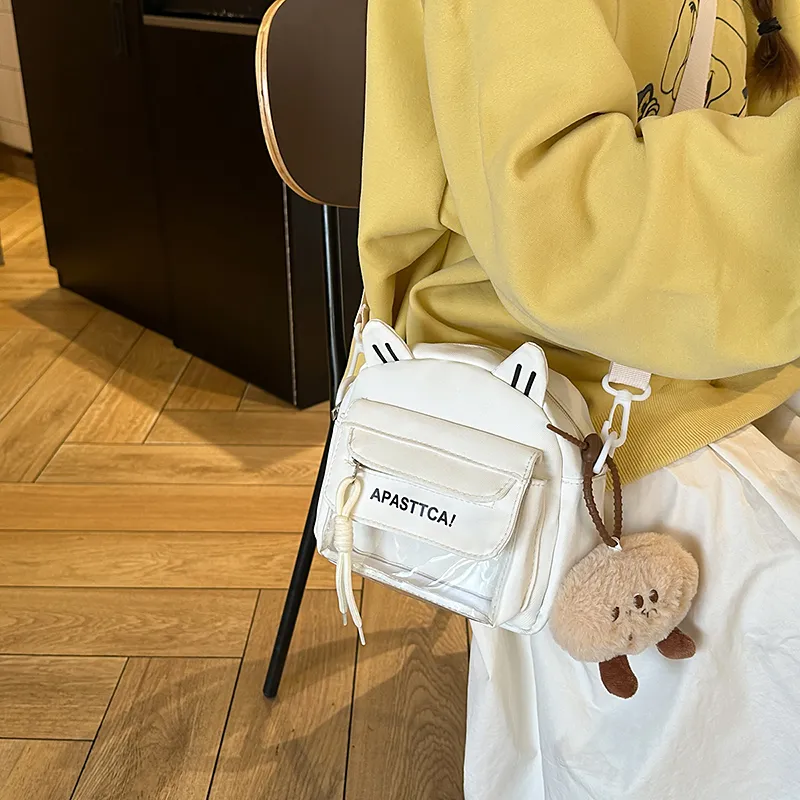 Yalu Nylon Shoulder Bag Regular Women's White/Black/Pink/Light Blue-8