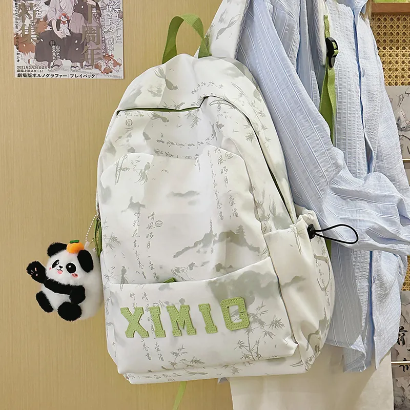 Yalu Nylon Backpack Unisex Black/Green/Blue/Pink-20