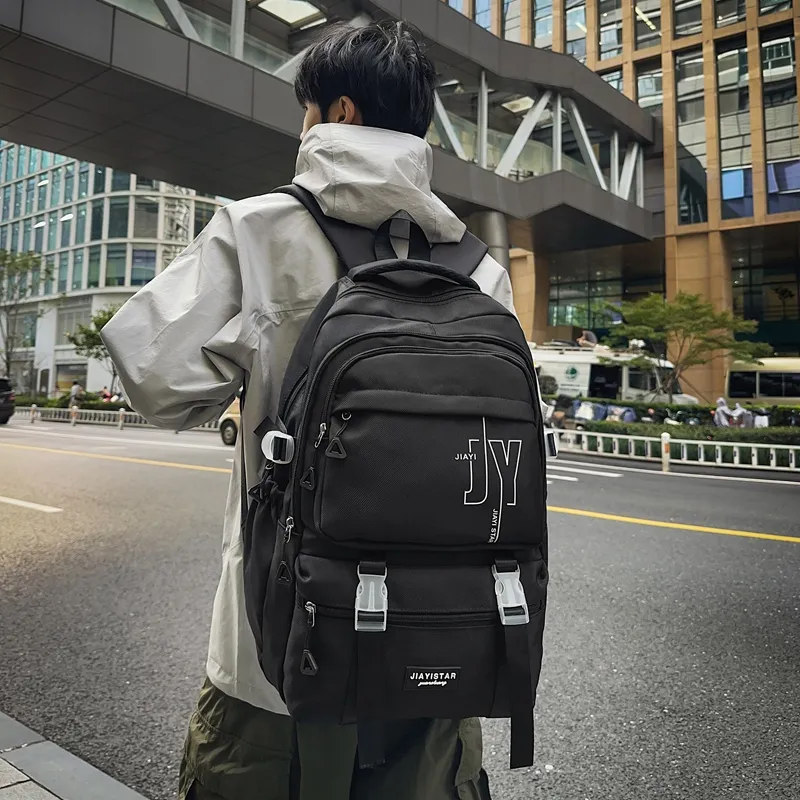 Yalu Nylon Backpack Unisex White/Gray/Black/Khaki/Blue-16