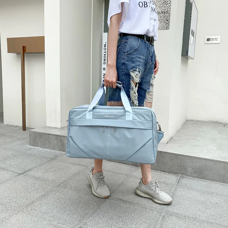 Yalu Nylon Travel Bag Unisex Black/Pink/Sky Blue/Light Purple-13