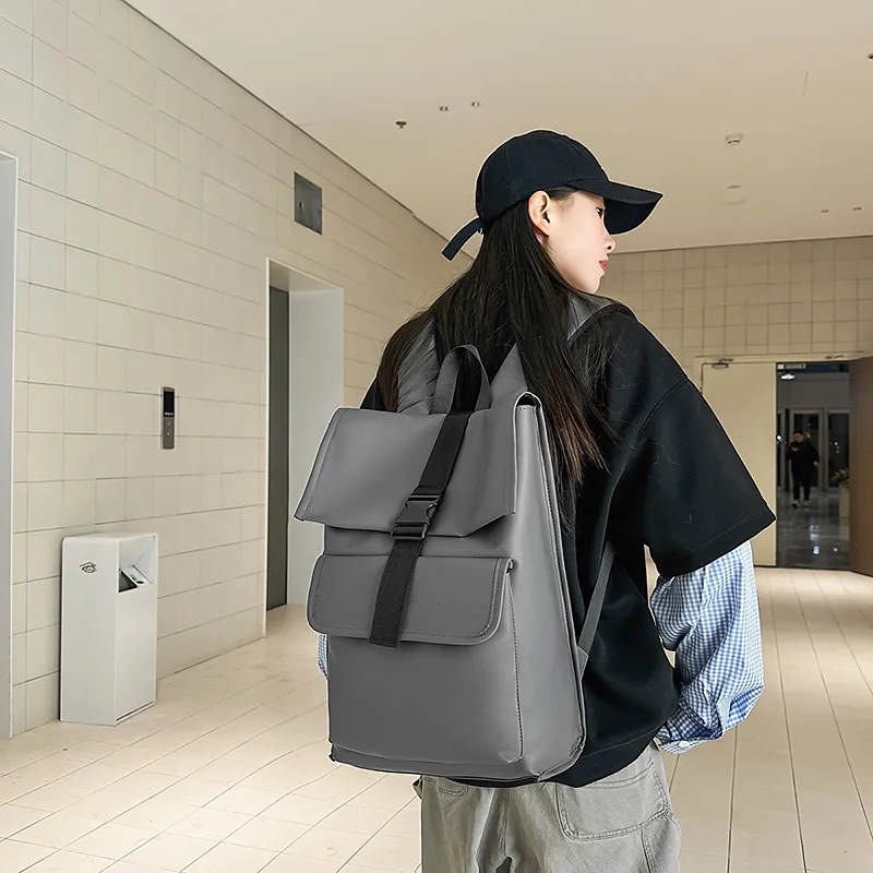 Yalu Nylon Backpack Unisex Black/Gray-9