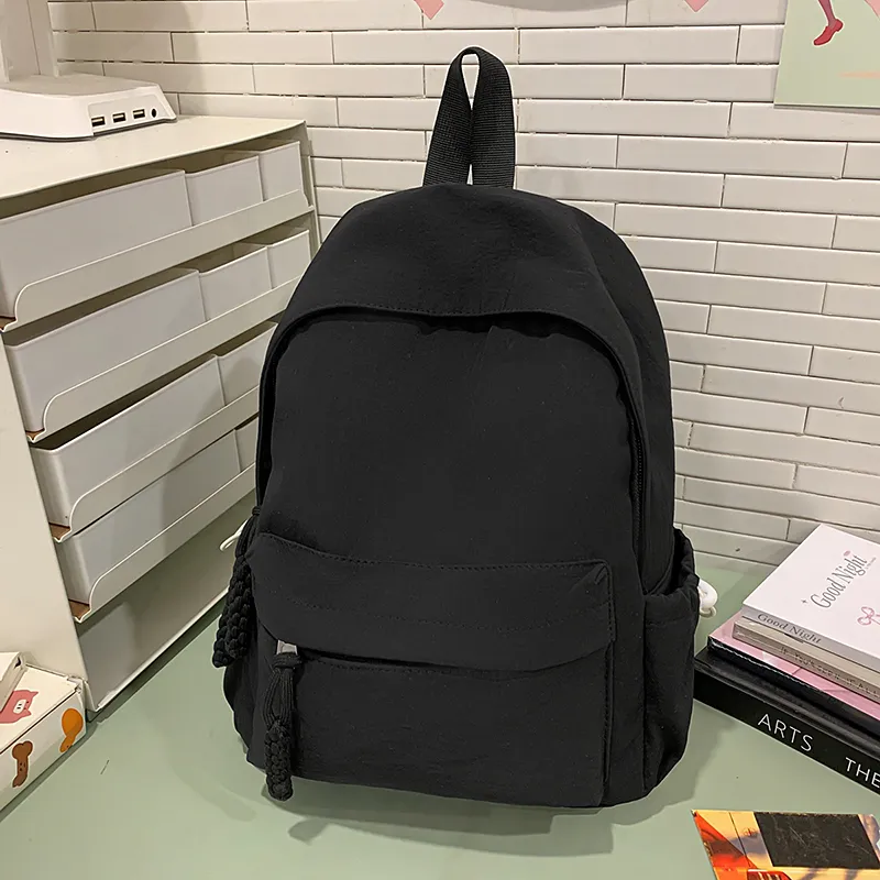 Yalu Nylon Backpack Unisex Black/Ecru/Green/Blue/Pink/Gray/Purple-24