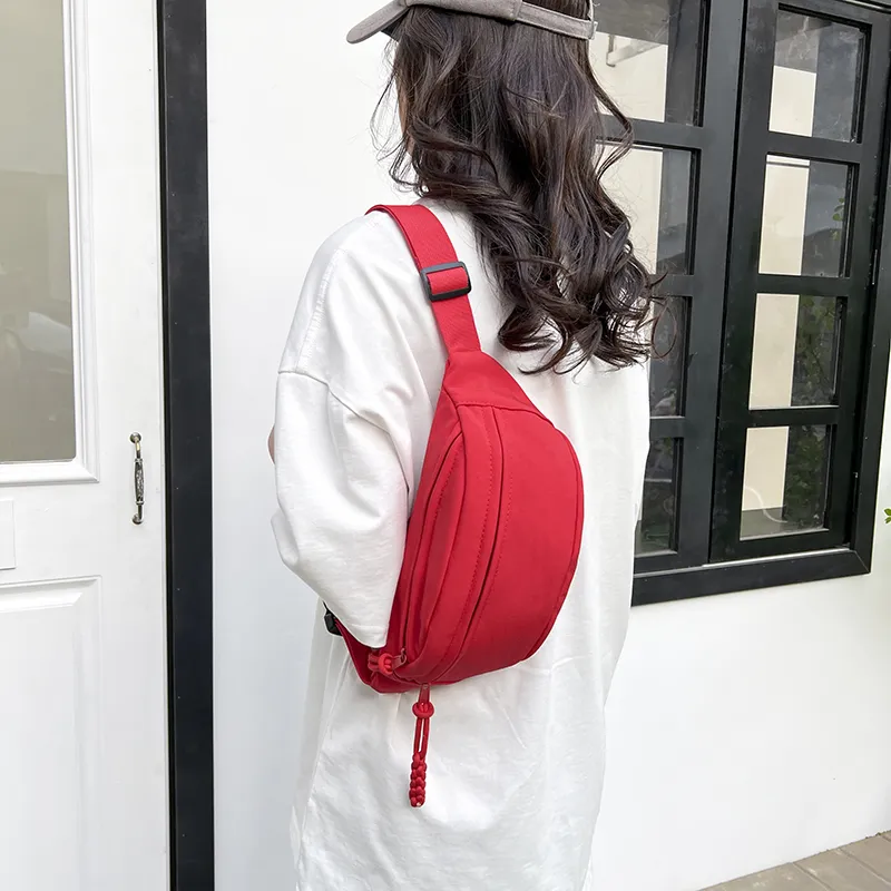 Yalu Nylon Sling Bag, Crossbody Bag, Fanny Pack Unisex Red/Black/White/Orange/Pink-1
