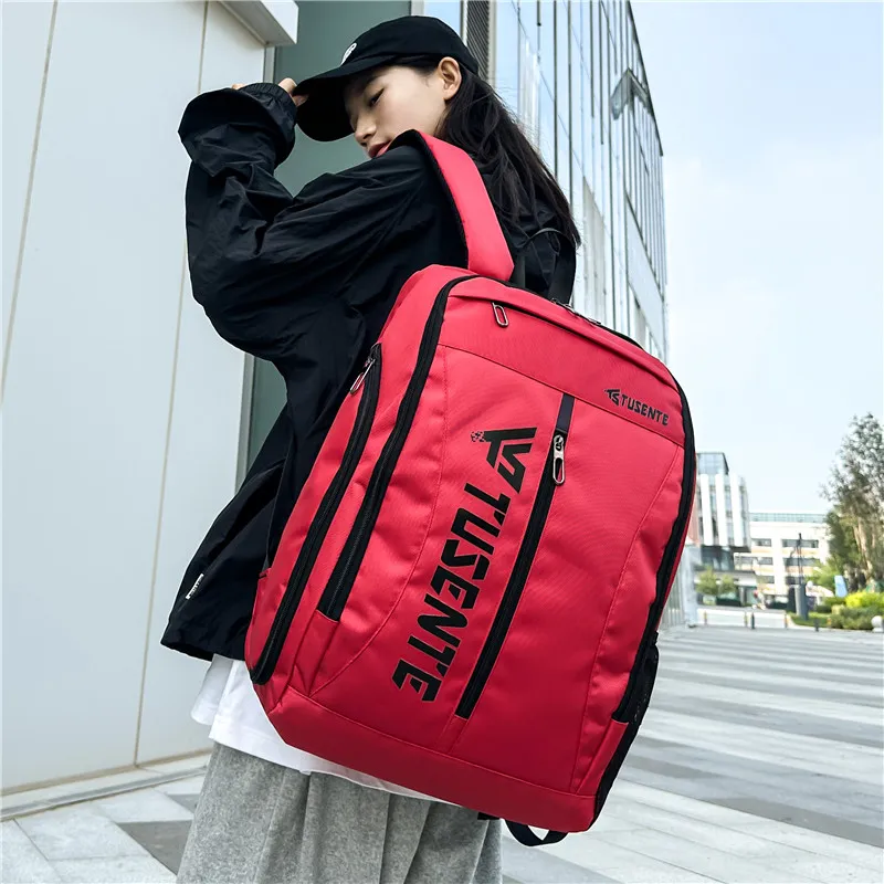 Yalu Nylon Backpack Regular Unisex Light Gray/Dark Gray/Black/Red-21