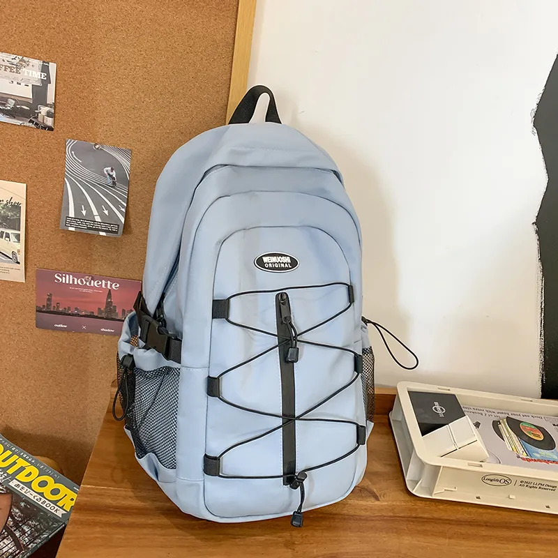 Yalu Nylon Backpack Unisex Black/White/Red/Blue-19