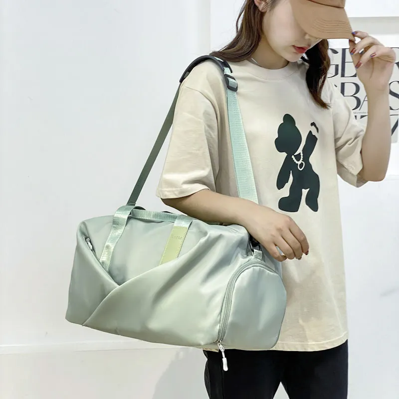 Yalu Nylon Shoulder Bag, Travel Bag Unisex Black/Green/Pink/Purple-28