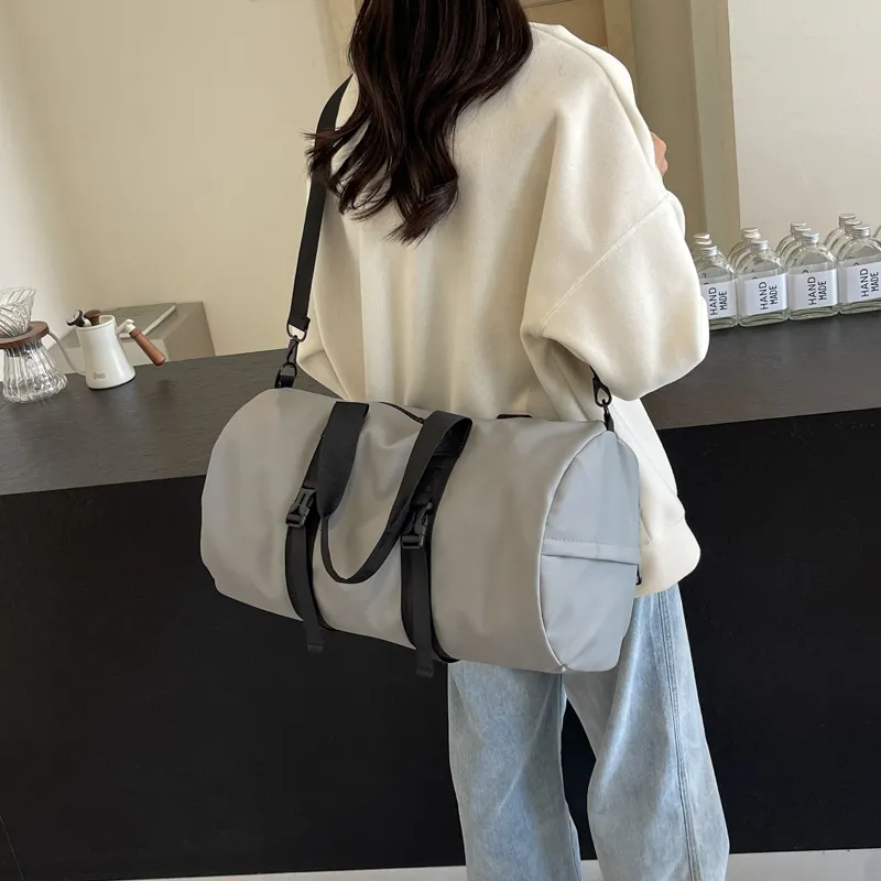 Yalu Nylon Travel Bag Unisex Black/white/dark Gray/light Gray-22