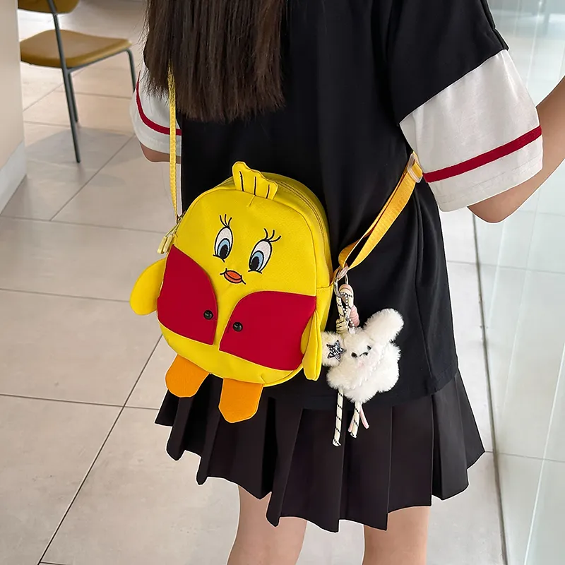 Yalu Nylon Shoulder Bag Unisex Black/White/Yellow-17