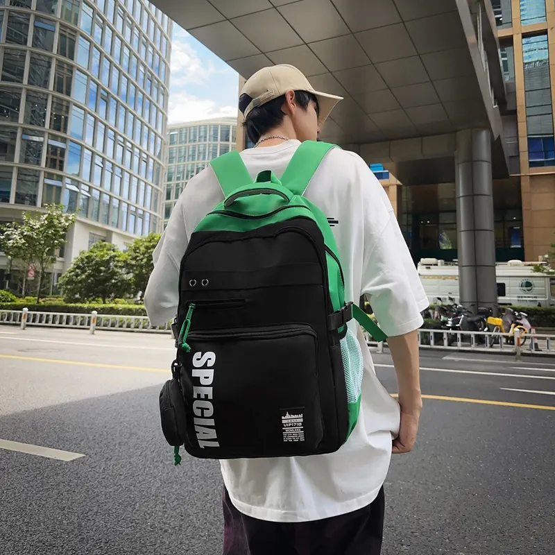 Yalu Nylon Backpack Regular Unisex Multicolor-14
