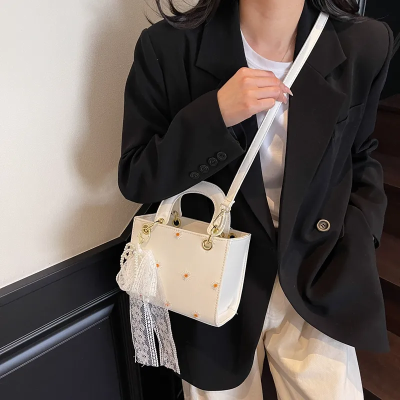 Yalu PU Box Bag, Crossbody Bag, One Shoulder Handbag Women's Black/White/Pink-8