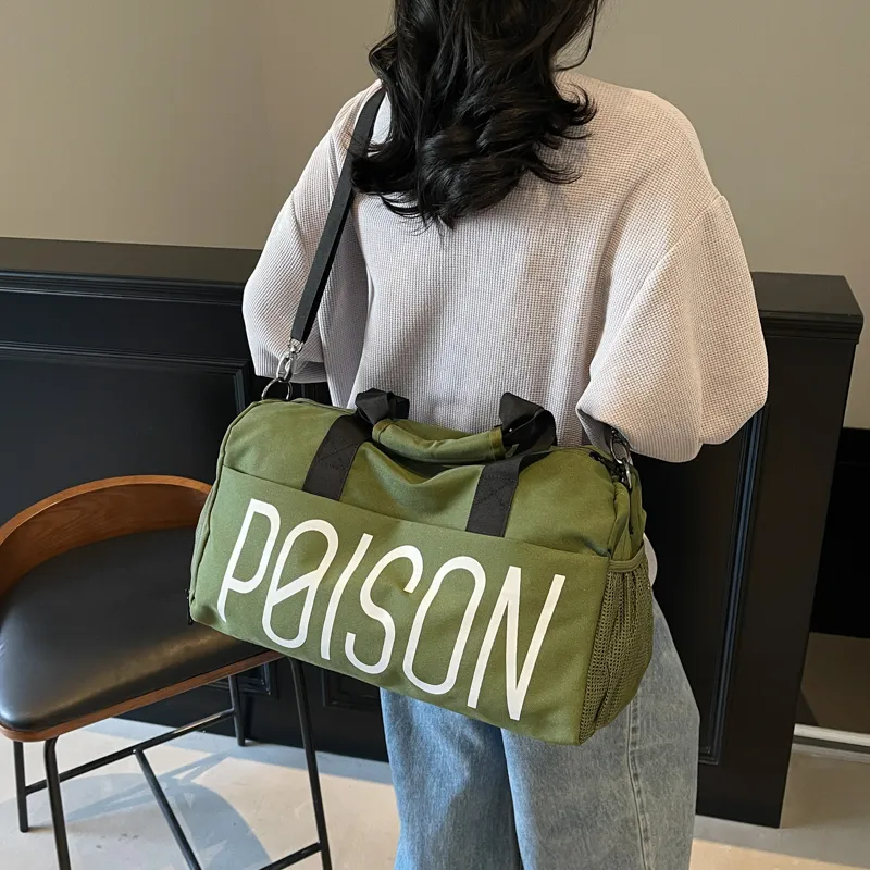 Yalu Nylon One Shoulder Travel Bag Unisex Gray/Black/Green/Pink-13
