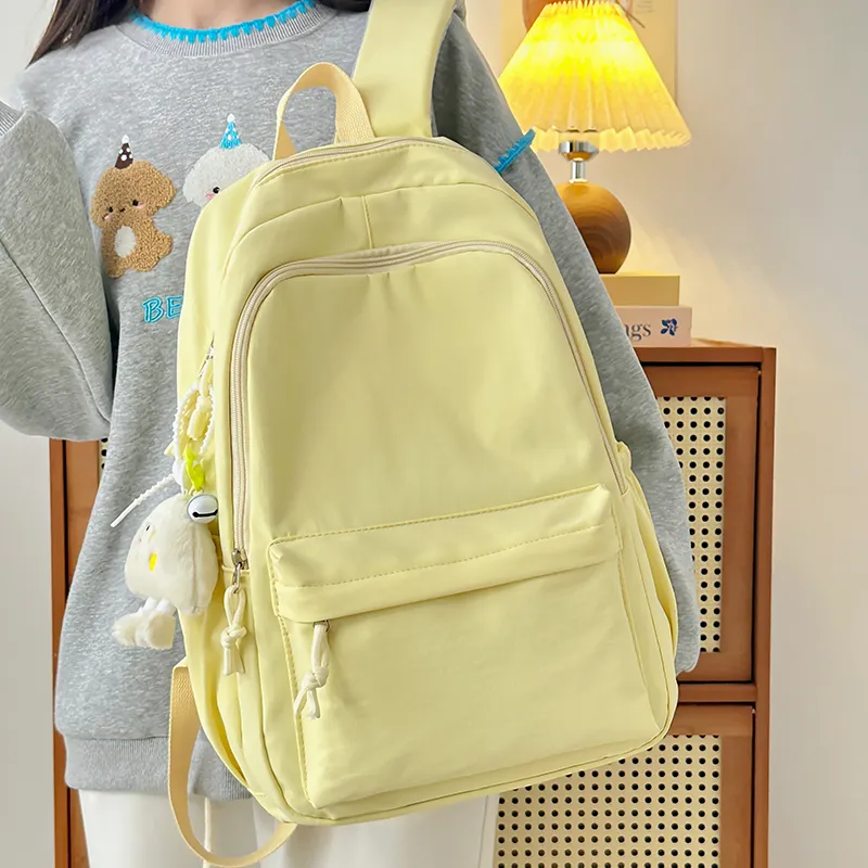Yalu Nylon Backpack Unisex Black/White/Yellow/Green/Light Blue-10