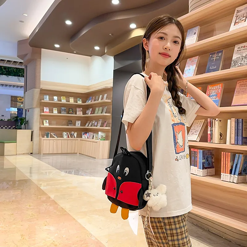 Yalu Nylon Shoulder Bag Unisex Black/White/Yellow-2