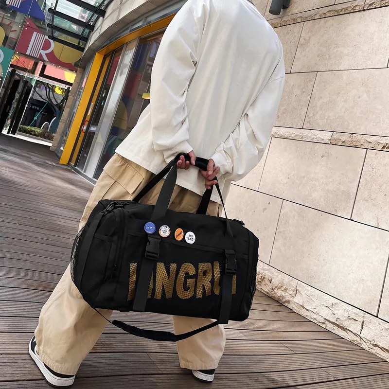 Yalu Nylon Travel Bag Unisex Black/Gray/Army Green-4